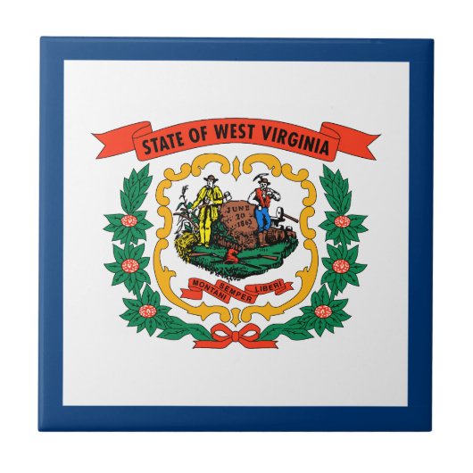 Staatsflagge West Virginia Fliese (Vorderseite)