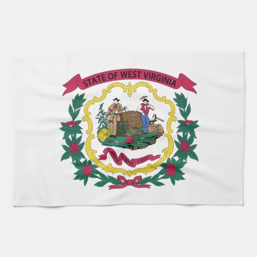 Staatsflagge West Virginia Geschirrtuch (Horizontal)