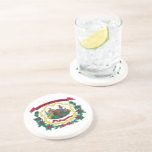 Staatsflagge West Virginia Getränkeuntersetzer (Seite)