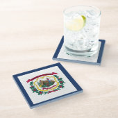 Staatsflagge West Virginia Glasuntersetzer (Schrägansicht)