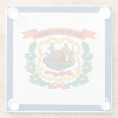 Staatsflagge West Virginia Glasuntersetzer (Rückseite)
