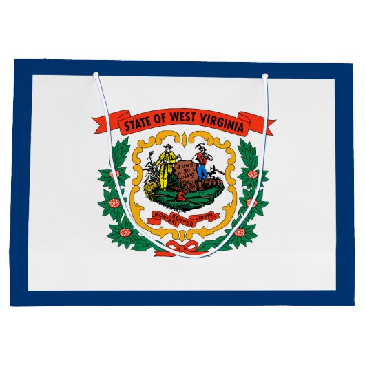 Staatsflagge West Virginia Große Geschenktüte (Rückseite)
