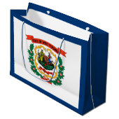 Staatsflagge West Virginia Große Geschenktüte (Vorderseite Schrägansicht)