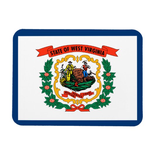 Staatsflagge West Virginia Magnet (Horizontal)