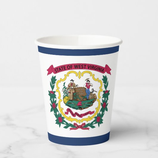 Staatsflagge West Virginia Pappbecher (Links)