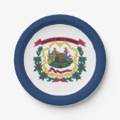 Staatsflagge West Virginia Pappteller (Vorderseite)