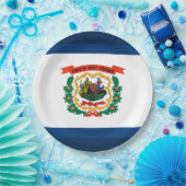 Staatsflagge West Virginia Pappteller (Party)