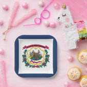 Staatsflagge West Virginia Pappteller (Party)