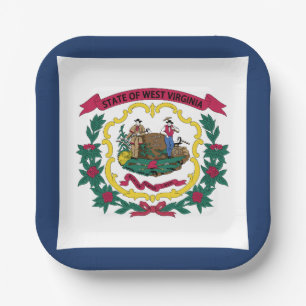 Staatsflagge West Virginia Pappteller