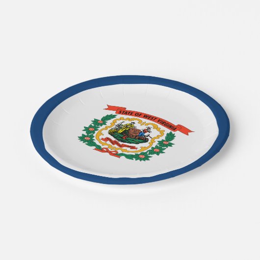 Staatsflagge West Virginia Pappteller (Schrägansicht)