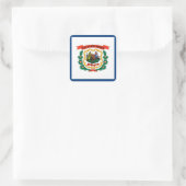 Staatsflagge West Virginia Quadratischer Aufkleber (Tasche)