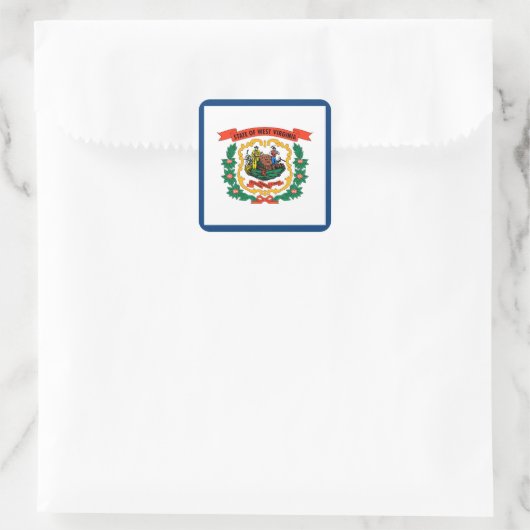 Staatsflagge West Virginia Quadratischer Aufkleber (Tasche)