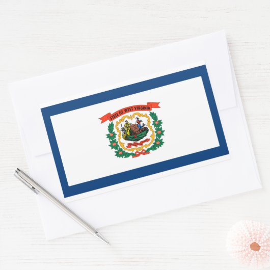 Staatsflagge West Virginia Rechteckiger Aufkleber (Umschlag)