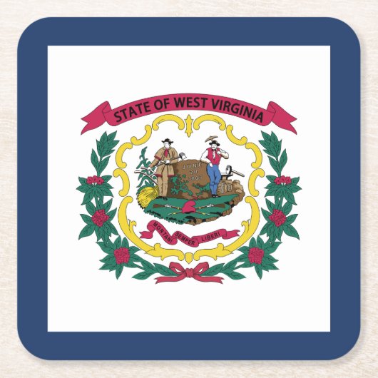 Staatsflagge West Virginia Rechteckiger Pappuntersetzer (Vorderseite)