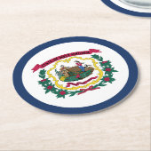 Staatsflagge West Virginia Runder Pappuntersetzer (Angewinkelt)