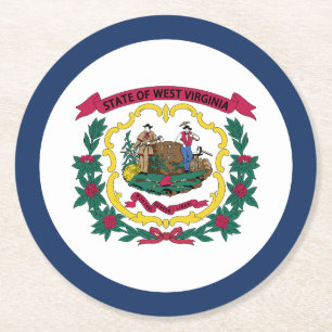 Staatsflagge West Virginia Runder Pappuntersetzer