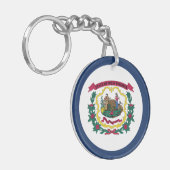 Staatsflagge West Virginia Schlüsselanhänger (Vorderseite links)