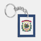Staatsflagge West Virginia Schlüsselanhänger (Vorderseite links)