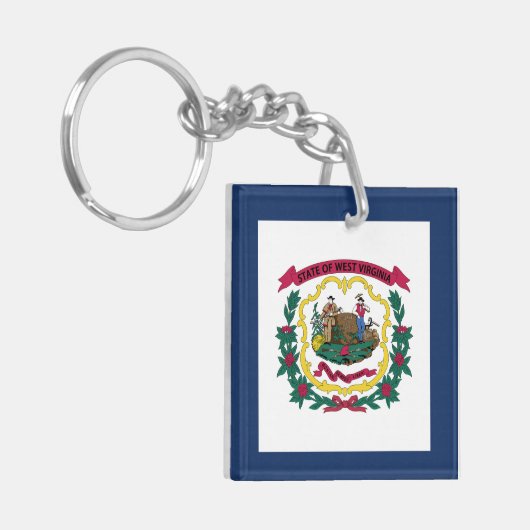 Staatsflagge West Virginia Schlüsselanhänger (Vorderseite links)