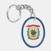 Staatsflagge West Virginia Schlüsselanhänger (Vorderseite links)
