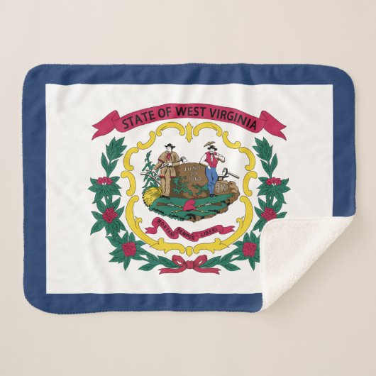 Staatsflagge West Virginia Sherpadecke (Vorderseite (Horizontal))