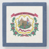 Staatsflagge West Virginia Steinuntersetzer (Vorderseite)