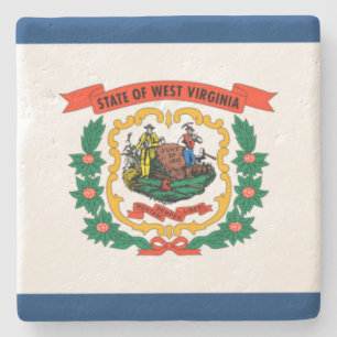 Staatsflagge West Virginia Steinuntersetzer