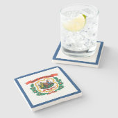 Staatsflagge West Virginia Steinuntersetzer (Seitenansicht)