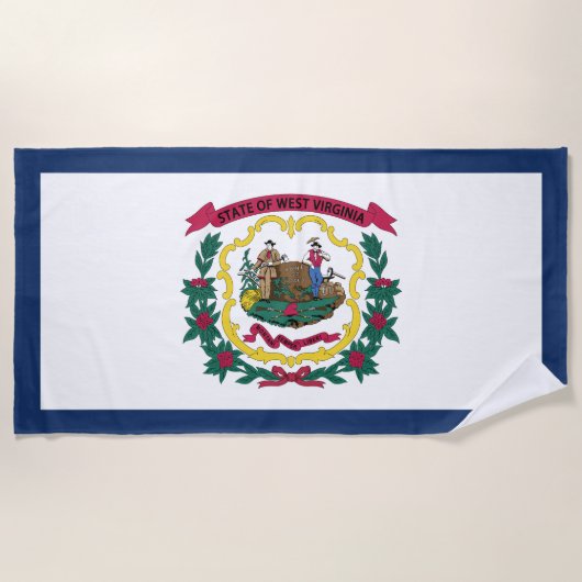 Staatsflagge West Virginia Strandtuch (Vorderseite)