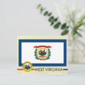 Staatsflagge West Virginia und Siegel Postkarte (Stehend Vorderseite)