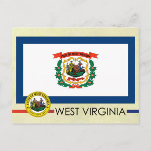 Staatsflagge West Virginia und Siegel Postkarte