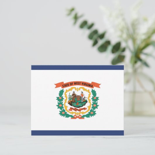 Staatsflagge West Virginia, USA Postkarte (Stehend Vorderseite)