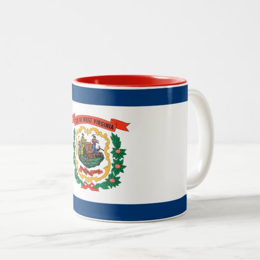 Staatsflagge West Virginia Zweifarbige Tasse (VorderseiteRechts)