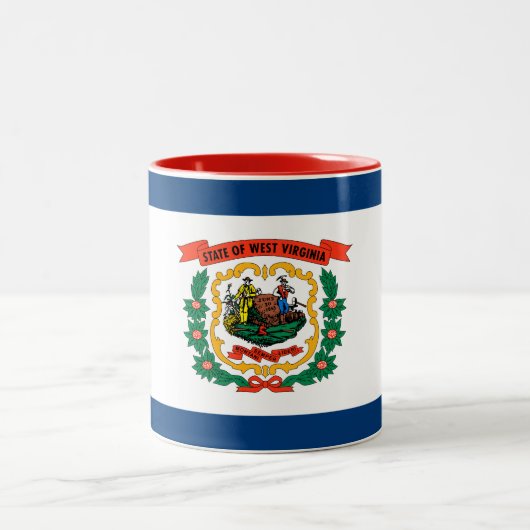 Staatsflagge West Virginia Zweifarbige Tasse (Mittel)