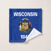 Staatsflagge Wisconsin Badhandtuch Set (Waschlappen)