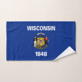 Staatsflagge Wisconsin Badhandtuch Set (Handtuch)