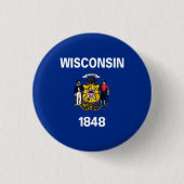 Staatsflagge Wisconsin Button (Vorderseite)
