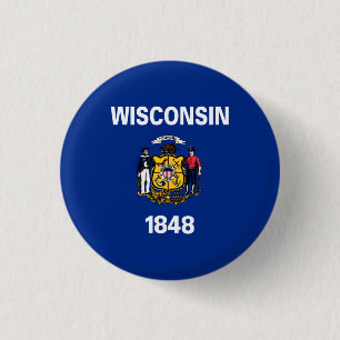 Staatsflagge Wisconsin Button