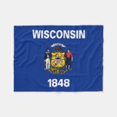 Staatsflagge Wisconsin Fleecedecke (Vorderseite (Horizontal))