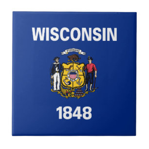 Staatsflagge Wisconsin Fliese
