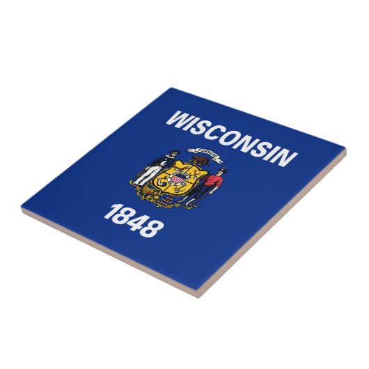 Staatsflagge Wisconsin Fliese (Seite)