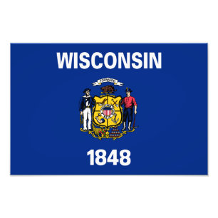 Staatsflagge Wisconsin Fotodruck