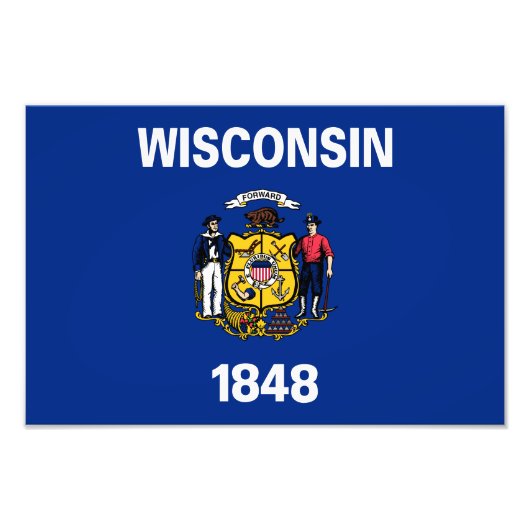 Staatsflagge Wisconsin Fotodruck (Vorne)