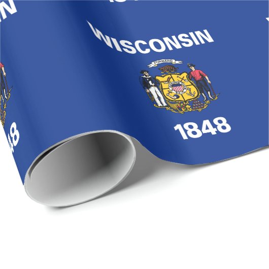 Staatsflagge Wisconsin Geschenkpapier (Rolleneckpunkt)