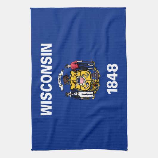 Staatsflagge Wisconsin Geschirrtuch (Vertikal)