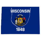 Staatsflagge Wisconsin Große Geschenktüte (Vorderseite)
