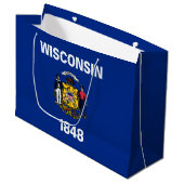 Staatsflagge Wisconsin Große Geschenktüte (Vorderseite Schrägansicht)