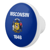 Staatsflagge Wisconsin Keramikknauf (Rechts)