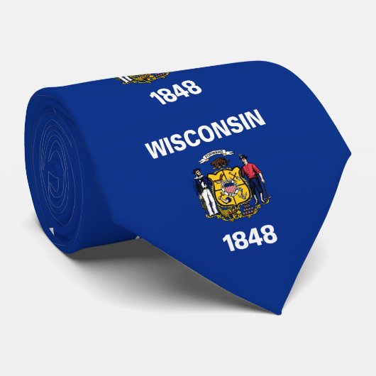 Staatsflagge Wisconsin Krawatte (Gerollt)