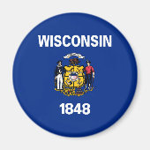 Staatsflagge Wisconsin Magnet (Vorne)